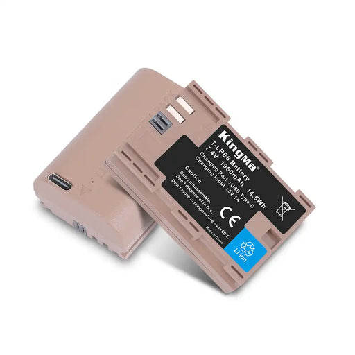 Canon LP-E6 1960mAh Fully Decoded Replacement Battery with USB Type-C Charging Port - 1