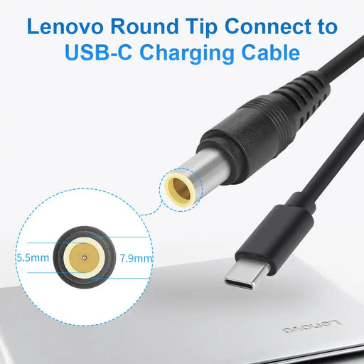 [KingMa] Fast Charging Cable for Lenovo Round Tip 7.9mm x 5.5mm DC 7909 to Type - C Laptop - 1.5m Length Replacement