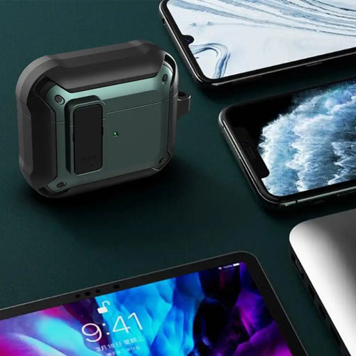 [NYZE] Protective Rugged TPU Cover Case For Apple AirPods Gen. 3. with Key Hook Wireless Charging