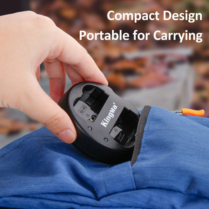 KingMa BP-511 & BP-511A Replacement Battery and Charger Set | Canon | Dual Slot | LED