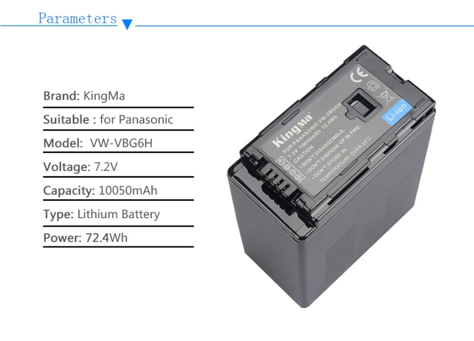 Panasonic VW - VBG6 10050mAh Replacement Battery