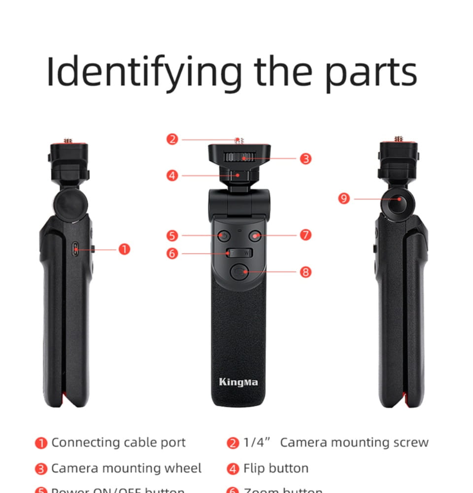 [KingMa] Vlogging Portable Camera Grip and Mini Tripod for Sony Mirrorless Cameras and Digital Compact Cameras