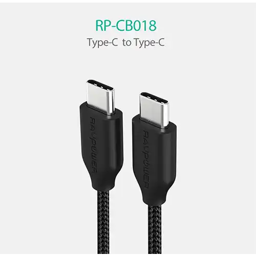 3ft/0.9m Tough Braided Type-C to Type-C Cable [RAVPower RP-CB018]-Cables-RAVPower-Gadget King Pte. Ltd.