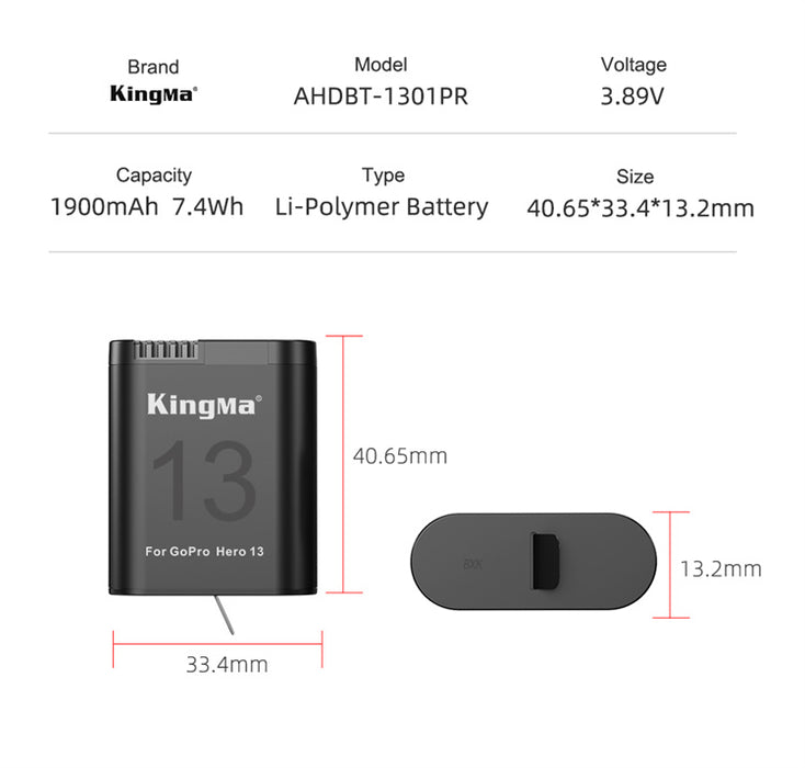 AHDBT-1301PR Replacement Battery for GoPro Hero 13