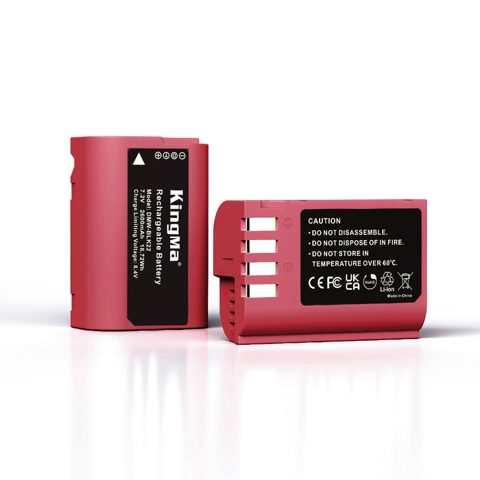 DMW-BLK22 Camera Replacement Battery 2600mAh for Panasonic DC-S5, S5K, S52, S1 II, S5 mark II, GH5 mark II, GH6