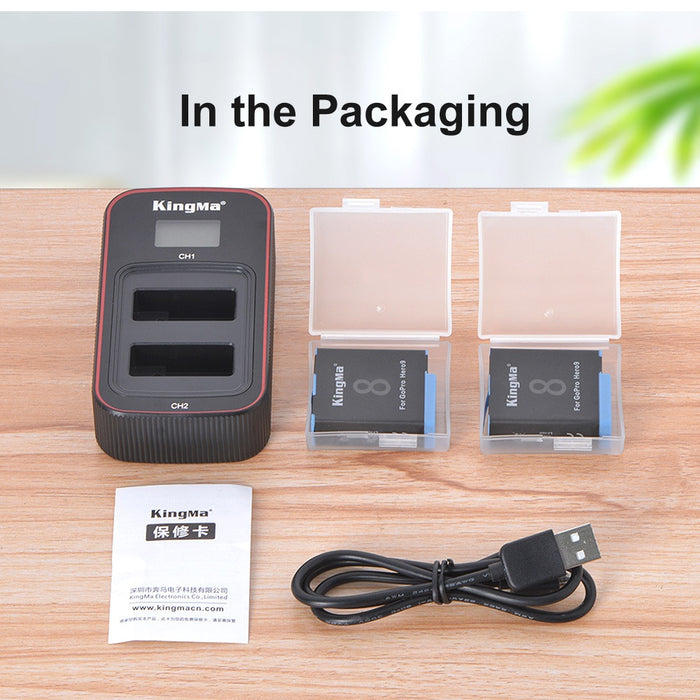 GoPro Hero 8 / 7 / 6 / 5 Replacement Battery and LCD Dual Charger Set