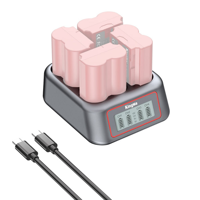 NP-W235 4-Slot Super Fast Charger for Fujifilm Batteries - Supports QC and PD