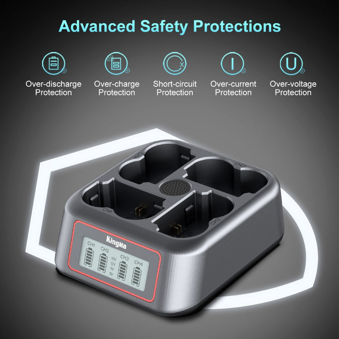 NP-W235 4-Slot Super Fast Charger for Fujifilm Batteries - Supports QC and PD