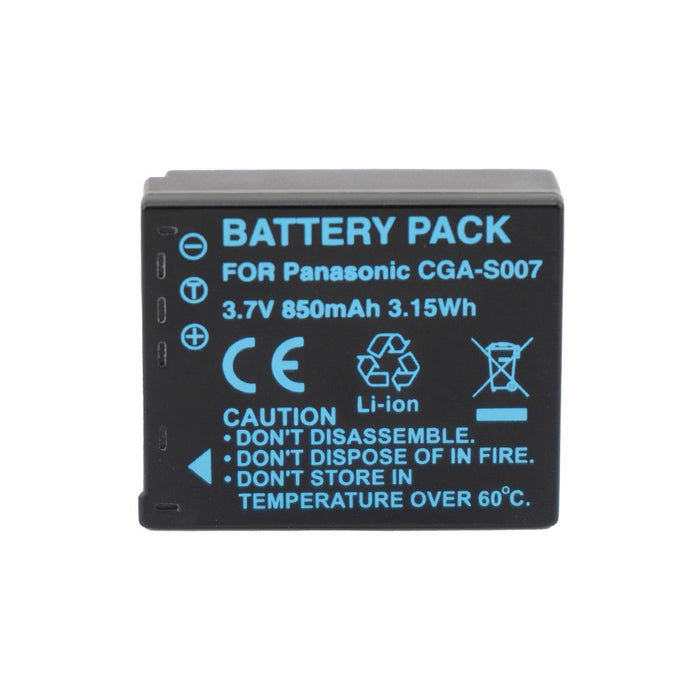 CGA-S007 / DMW-BCD10 Replacement Battery and Charge Set for Panasonic Camera using CGA S007e Battery