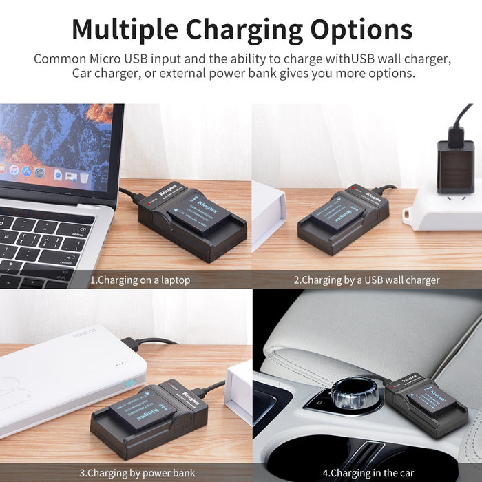 CGA-S005 / DMW-BCC12 Replacement Battery and Charger Set for Panasonic Camera