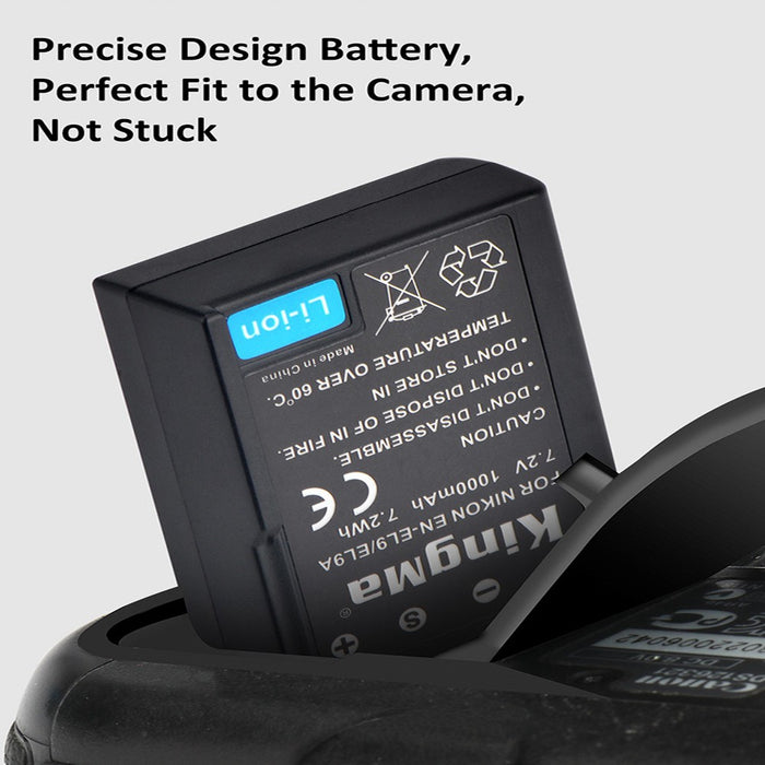 EN-EL9 Replacement Battery and Charger Set for Nikon Camera