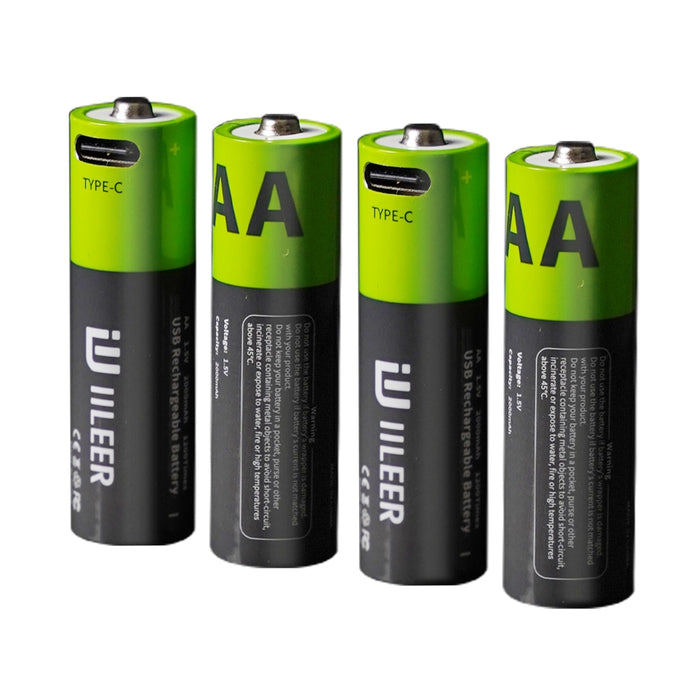 AA / AAA / 9V High Capacity Rechargeable Battery with Built-in Type C Port