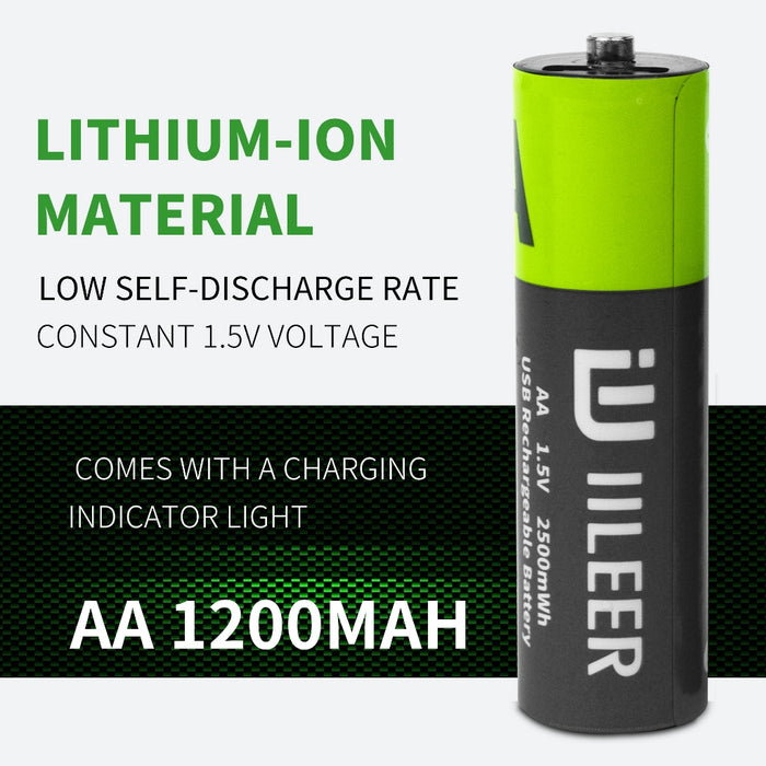 AA / AAA / 9V High Capacity Rechargeable Battery with Built-in Type C Port