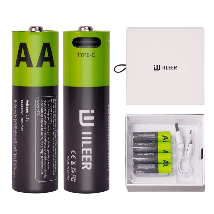 AA / AAA / 9V High Capacity Rechargeable Battery with Built-in Type C Port