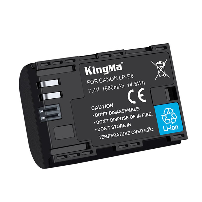 LP-E6 1960mAH Replacement Battery and Ultra Fast Dual Charger for Canon Cameras using LPE6 / LP-E6NH Battery