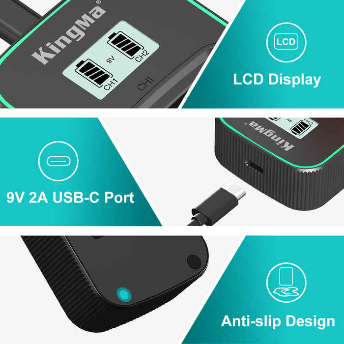 NP-W235 Replacement Battery and Fast 9V Dual Charger Set for Fujifilm Camera