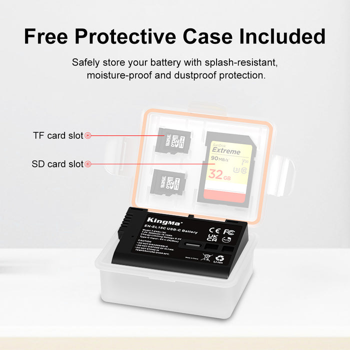 EN-EL15 | Nikon | 2600mAh | Replacement Battery | USB Type-C Port