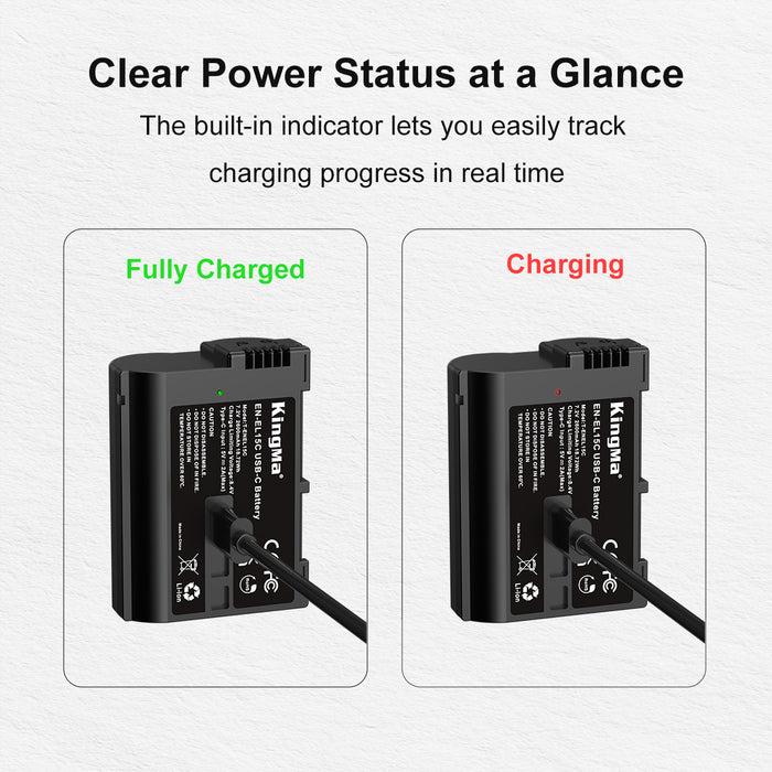 EN-EL15 | Nikon | 2600mAh | Replacement Battery | USB Type-C Port