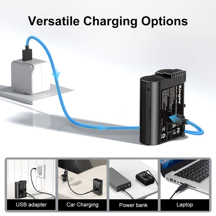 EN-EL15 | Nikon | 2600mAh | Replacement Battery | USB Type-C Port