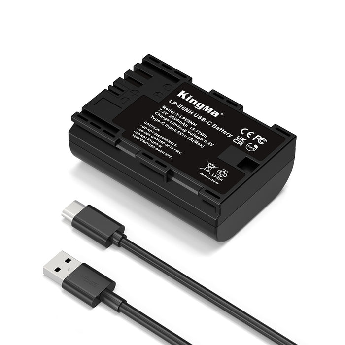 LP-E6 / LP-E6NH Fully Decoded Replacement Battery with USB Type C Charging Port for Canon Camera