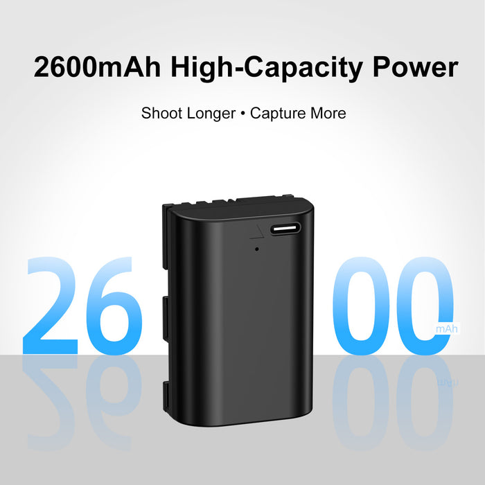 LP-E6 / LP-E6NH Fully Decoded Replacement Battery with USB Type C Charging Port for Canon Camera