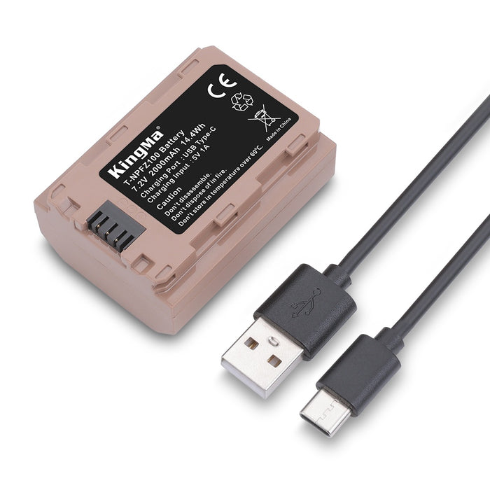 NP-FZ100 Replacement Battery with USB Type-C Charging port for Sony Cameras