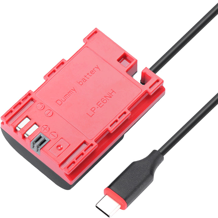 LP-E6NH USB Type-C Dummy Battery for Canon Cameras