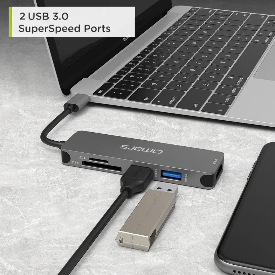 [OMARS] SuperFast Charging 5 Port USB - C Hub - OMHB006