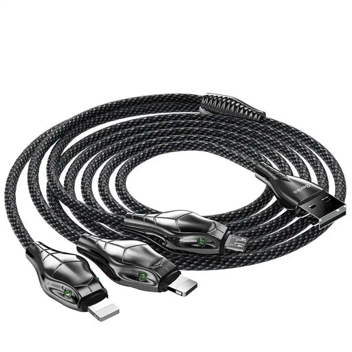 3 - in - 1 Enhanced Nylon - Braided 1.5m Data Sync | Fast Charging Cable | Lightning to Micro USB