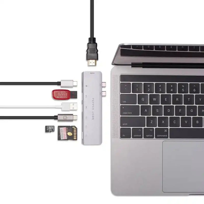 Dual USB - C Hub with 4K HDMI output for MacBook Pro 13’/15 (2016 - 2018) [TCH - MBP7] - 6