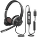 HC6 USB Headset with Microphone Office Computer Headphone On - Ear 3.5mm Jack For Zoom Call Center Skype