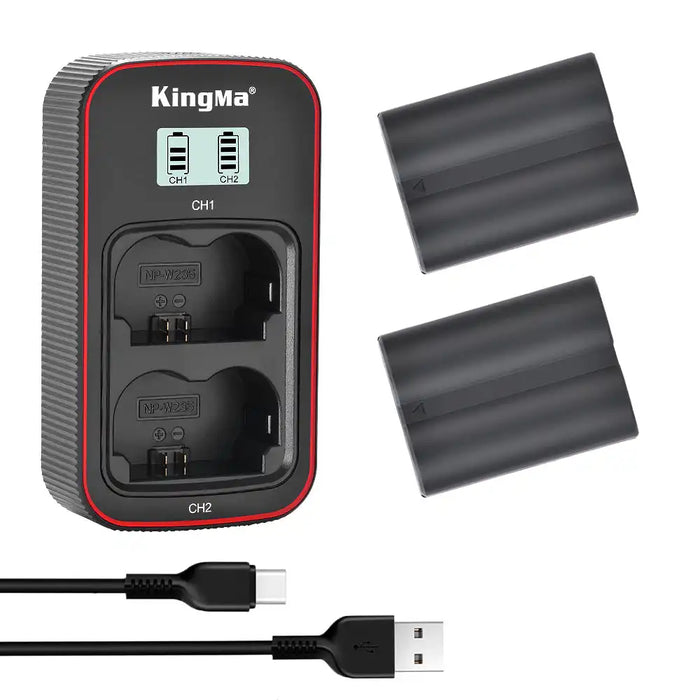 [KingMa] 1960mAh NP - W235 W235. NPW235 Replacement Batteries (two) and Dual LCD Display Charger set for FujiFilm