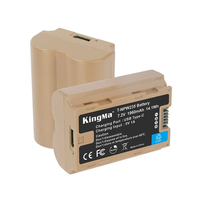 [KingMa] 1960mAh NP - W235 with Type C Charging Port W235 NPW235 Replacement Battery for FujiFilm X - T4 Camera