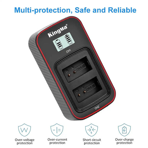 KingMa EN-EL20 Charger | Nikon | Dual Slot | LCD - 2