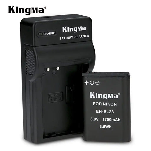 KingMa EN-EL23 Set | Nikon | 1700mAh Battery | Single Charger | LED - 1