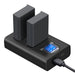 [KingMa] EN - EL9 1000mAh Camera Replacement Battery (two) and Smart LED Dual USB Charger Set - Black