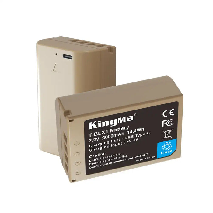 [KingMa] For Olympus BLX - 1 Single Battery with Type C Charging Port Suitable OM - 1 Camera and more - BLX 1 / BLX1