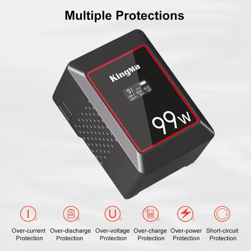 KingMa KM-VK99 | V-Mount | 6700mAh | 99Wh | Rechargeable Battery | LCD Display - 2