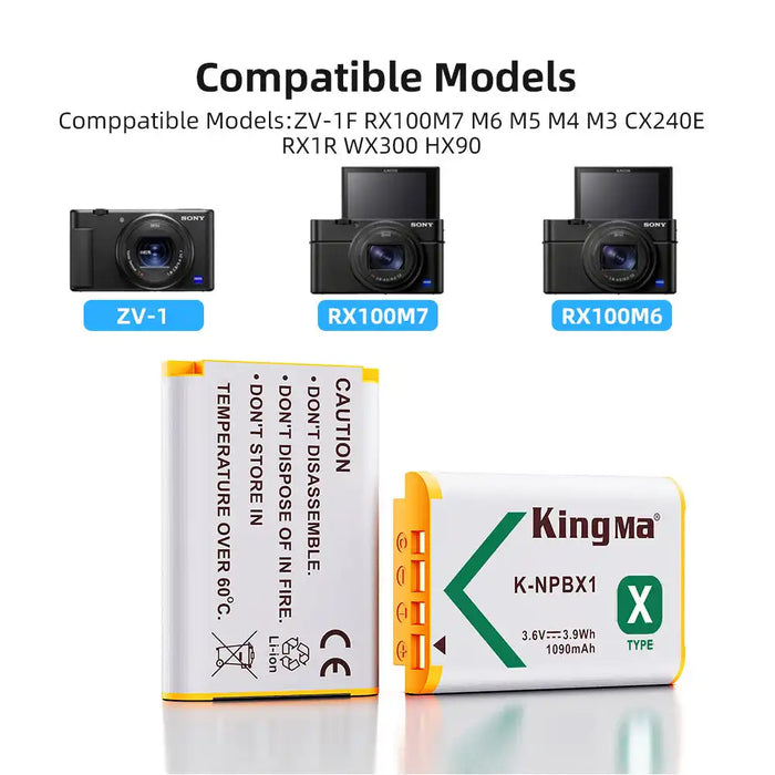 KingMa NP-BX1 | Sony | 1090mAh | Replacement Battery - 3