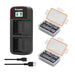 [KingMa] NP - F550 Batteries (two) with Dual Smart LCD Display Charger Set for Sony Cameras - Battery
