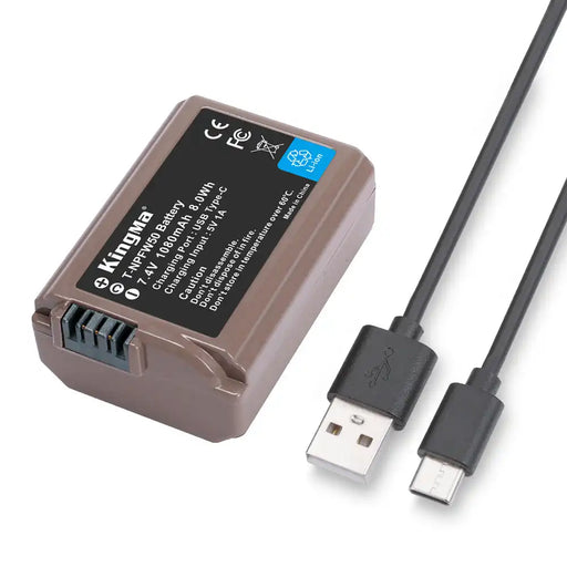 KingMa NP-FW50 | Sony | 1080mAh | Replacement Battery | USB Type-C Port - 2