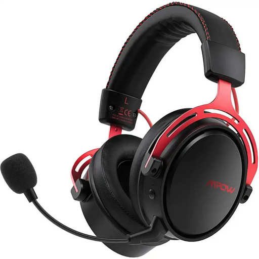 [Mpow] Air 2.4GHz Wireless Gaming Headset 2.4G Headphones With Microphone 17 Hours Playtime For All Devices - Black/Red