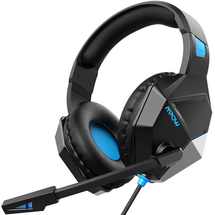 [Mpow] EG10 Gaming Headset for PS5 PS4 PC Xbox One - Headphone With Powerful 50mm Driver Black/Blue Headphones