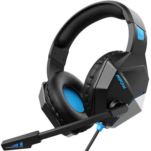 [Mpow] EG10 Gaming Headset for PS5 PS4 PC Xbox One - Headphone With Powerful 50mm Driver Black/Blue Headphones