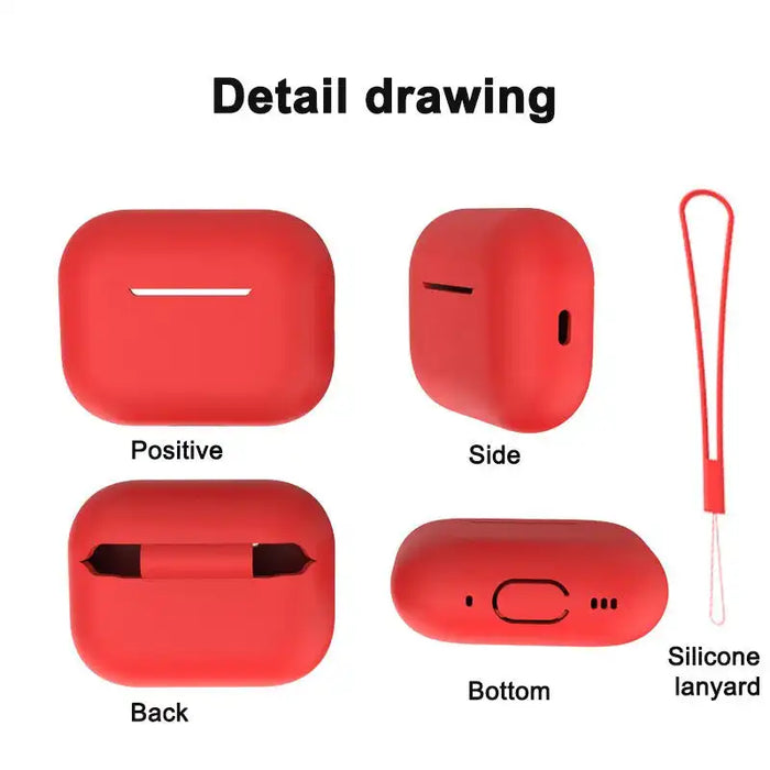 Airpods Pro 2nd Gen Protective Silicone Case with Lanyard Strap and Supports Wireless Charging - 6