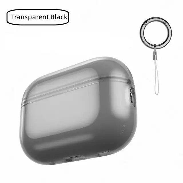 Apple Airpods Pro 2nd Gen Clear Slim Silicone Case with Key Ring Strap and Supports Wireless