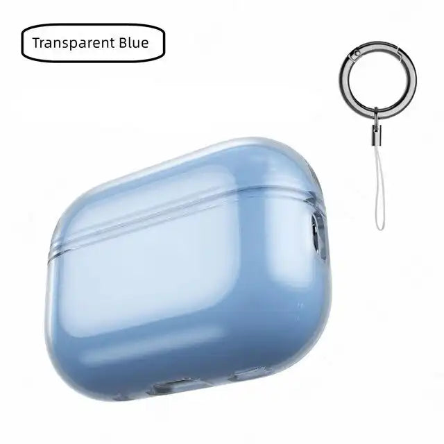 Apple Airpods Pro 2nd Gen Clear Slim Silicone Case with Key Ring Strap and Supports Wireless