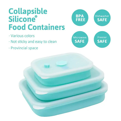 Food Storage Container - High Quality Silicone with Airtight Lid | Set of 3 - 2