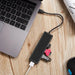 USB - C to 4 - Port USB 3.0 Ultra Slim Hub Adapter [TCH - U4 Black] - 4
